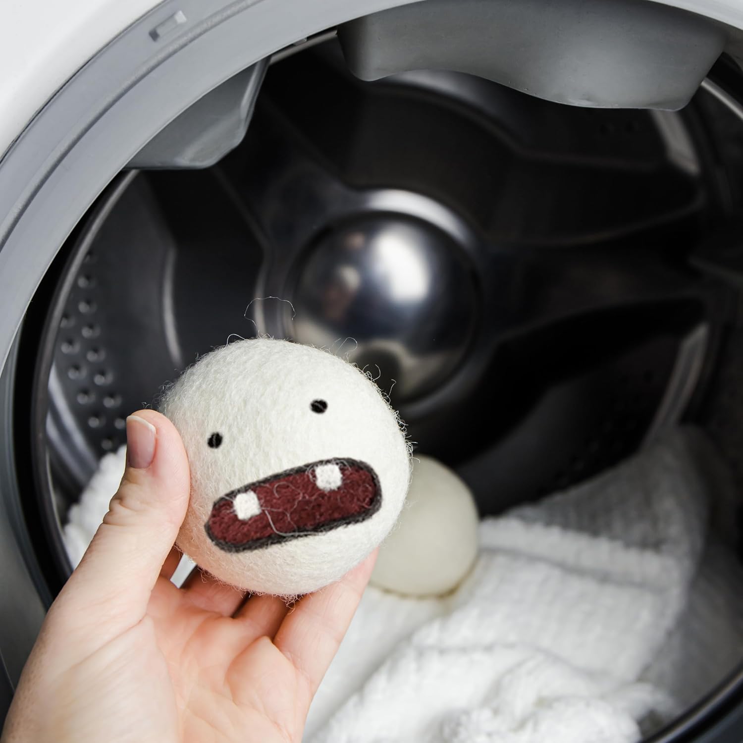 Woolbuddy Monster Dryer Balls (6-Pack) — Cute Handmade Wool Characters, Natural Fabric Softener, Eco-Friendly Gift for Families & New Homes