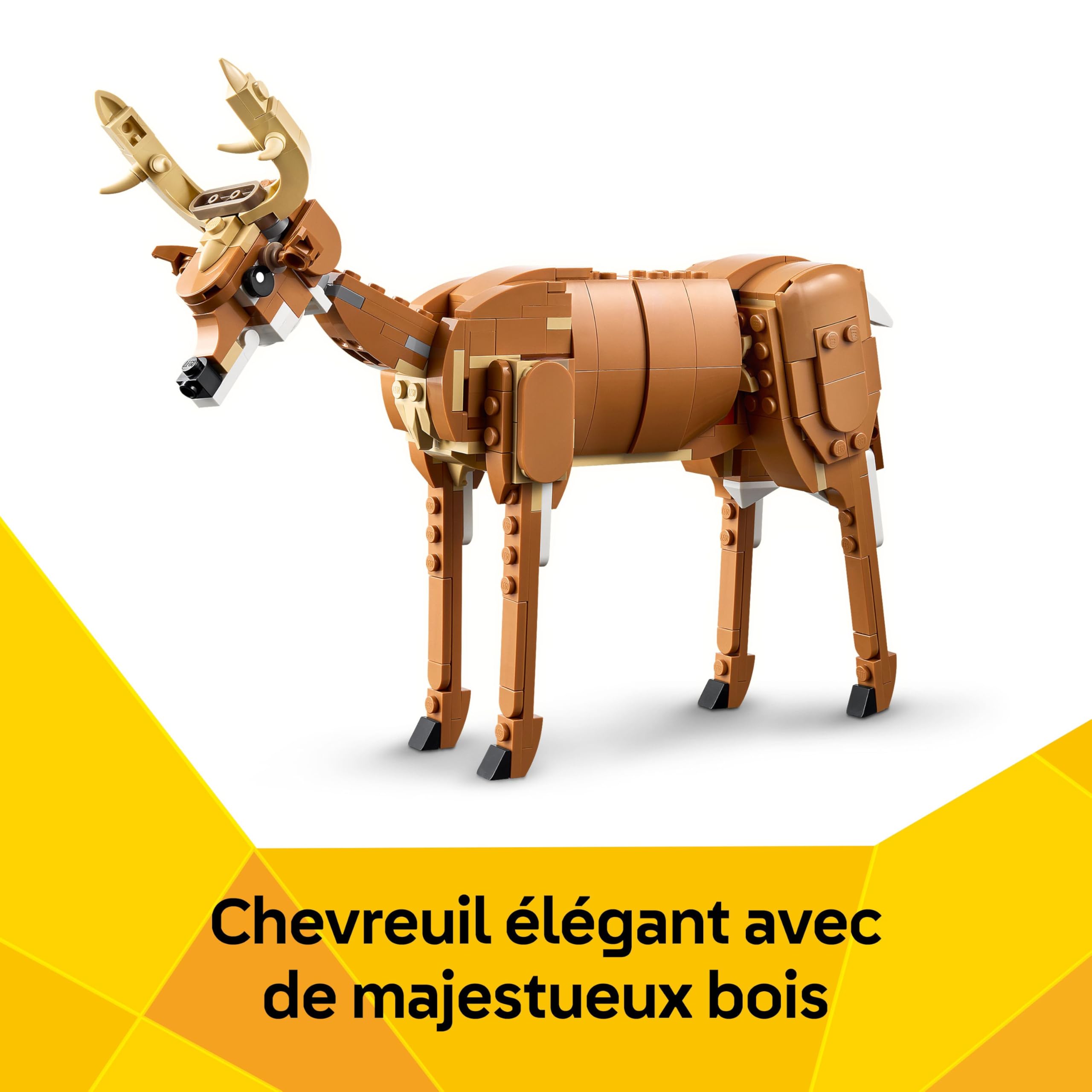 LEGO Creator 3-en-1 Le Beau Cheval - Jouet de Construction - Figurine d'animal se Transformant en Maquette d'ours avec Cascade ou de Chevreuil - Cadeau Original pour Fille ou Garçon dès 9 Ans 31166