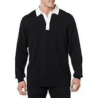 Amazon Essentials Maglione Da Rugby Uomo, Nero