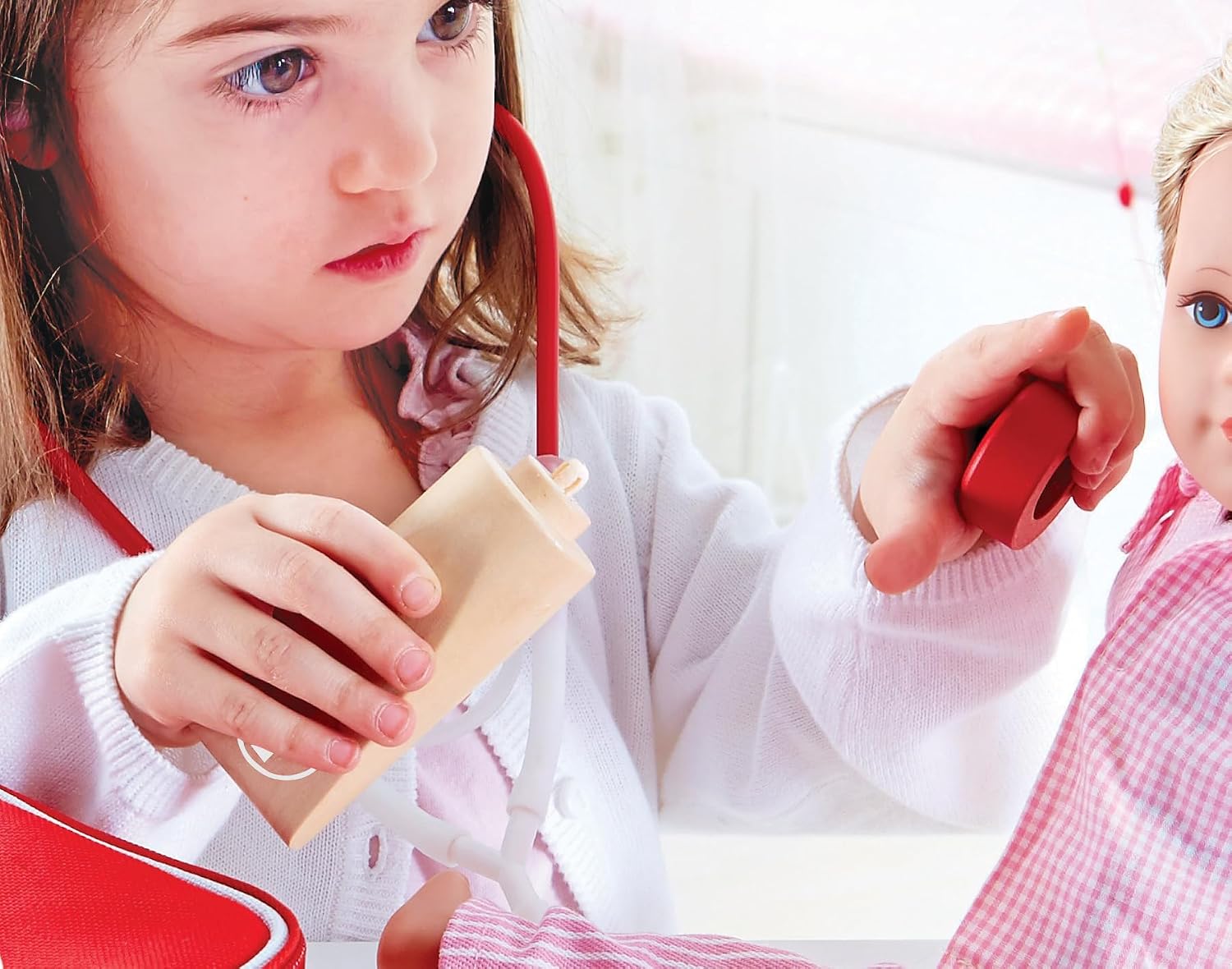 Hape Wooden Doctor on Call Role Play with a Carrying Case| Pretend Doctor Kit for Toddlers Age 3 Years and Up