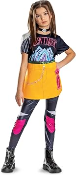 Disguise K-Pop Demon Hunters Mira Costume, Official Halloween Jumpsuit Skirt and Necklace Outfit, Kids Size 10-12
