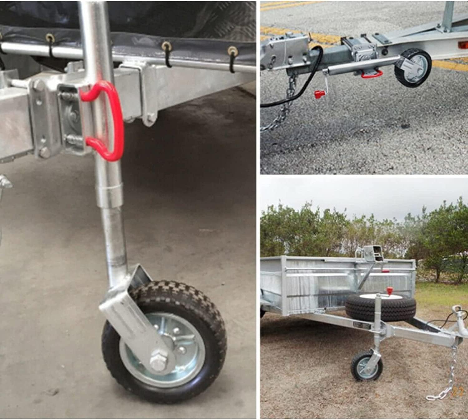 Jack with Wheels Trailer Jack Wheel,Bolt-On Swivel Tongue Jack,Boat Trailer Stand 1500lbs Capacity 10inch Lift (