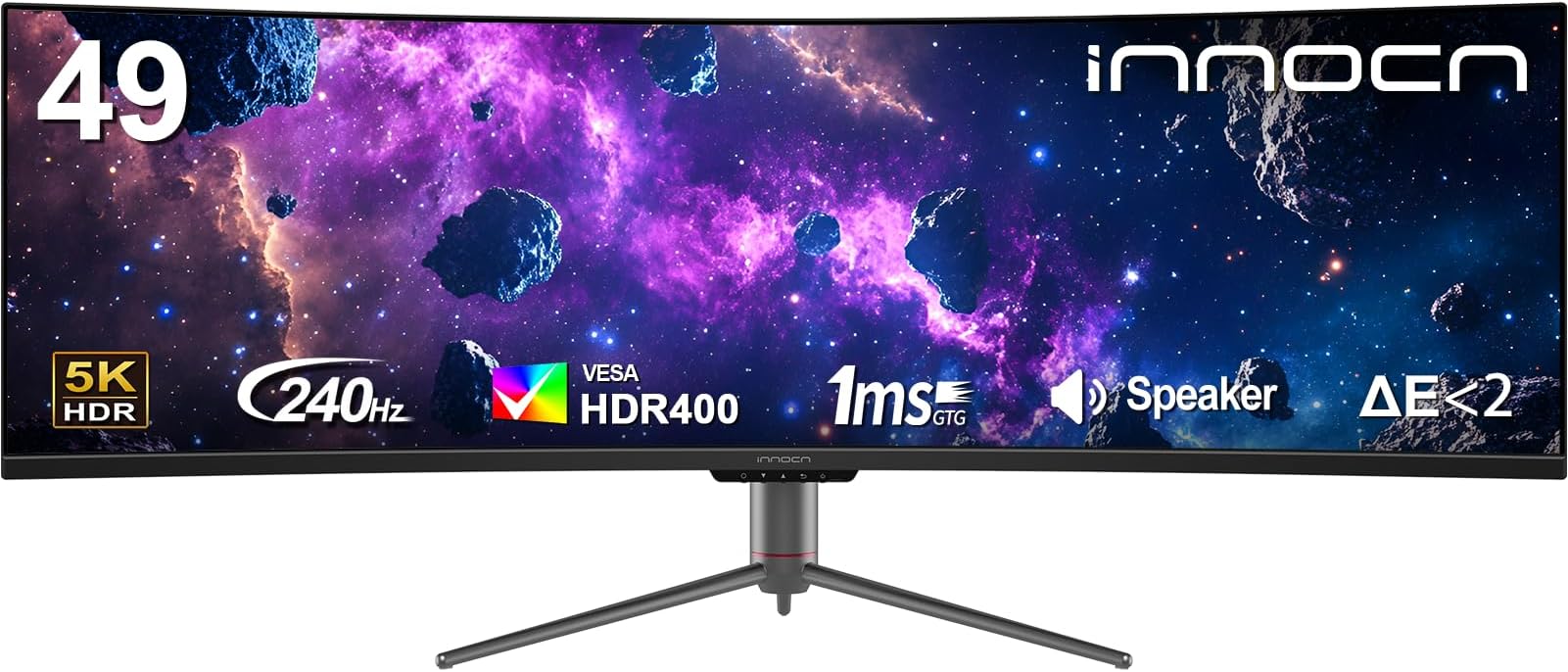 49" 240Hz Curved Monitor Ultrawide Gaming QHD 5120 x 1440P Computer Monitor, R1800, 99% sRGB, HDR400, USB Type C, DisplayPort, HDMI, Built-in Speakers, Height/Tilt Adjustable - 49C1S