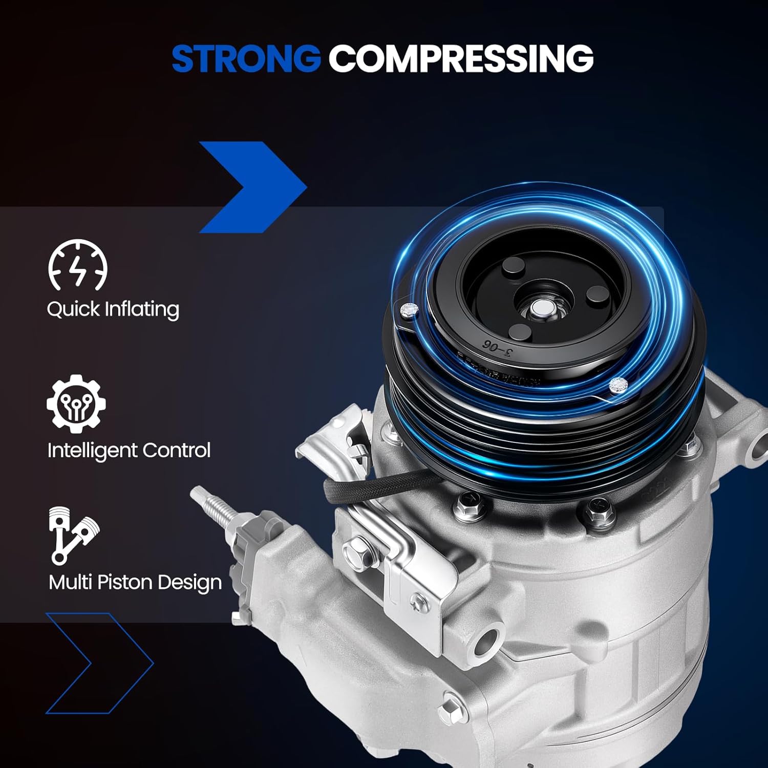 198358 Air Conditioning A/C Compressor with Clutch Compatible with Ford Explorer Flex Taurus Police Interceptor Sedan 2013-2019, Compatible with Lincoln MKS MKT MKZ 2013-2016