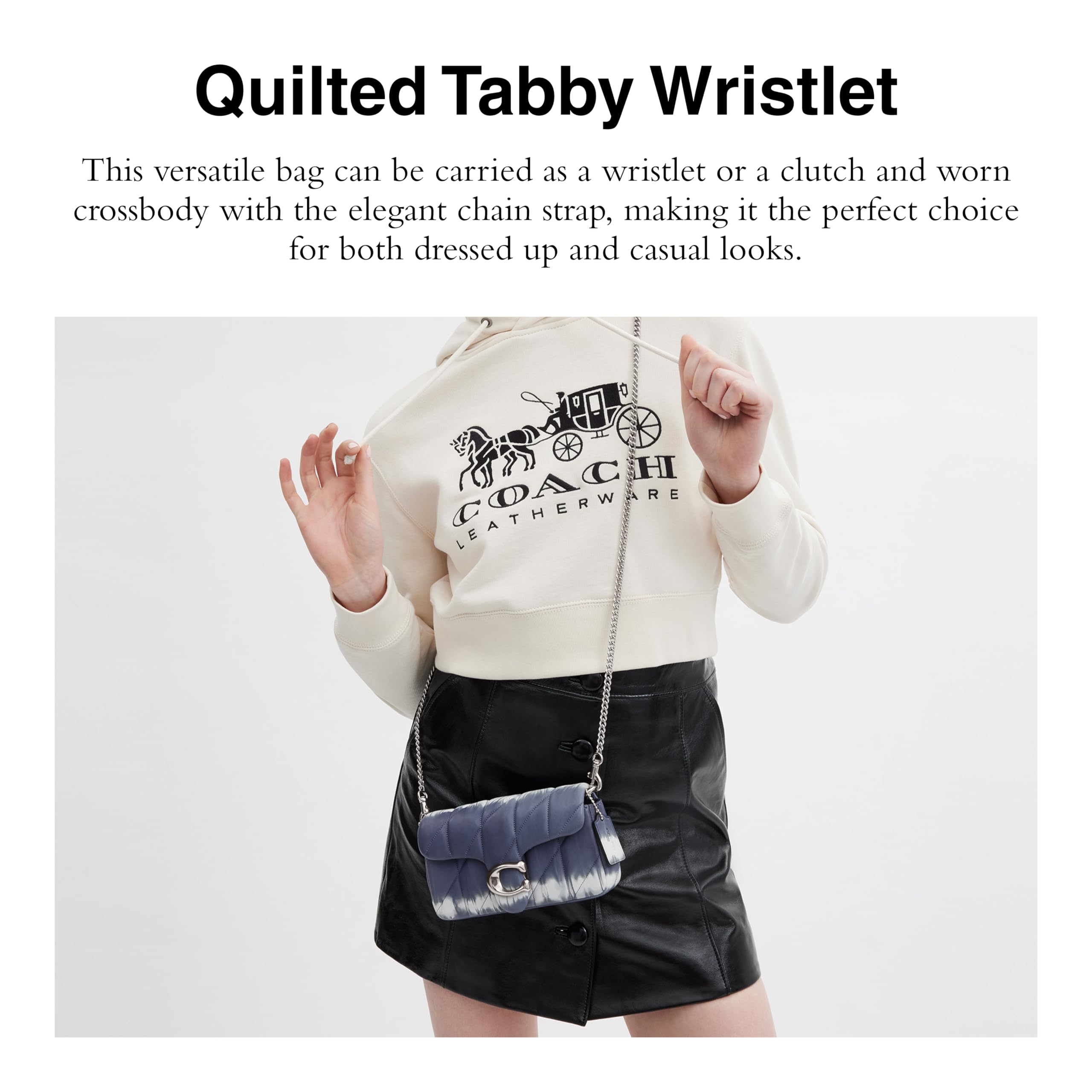 COACH Polished Pebble Tabby Wristlet Black One Size