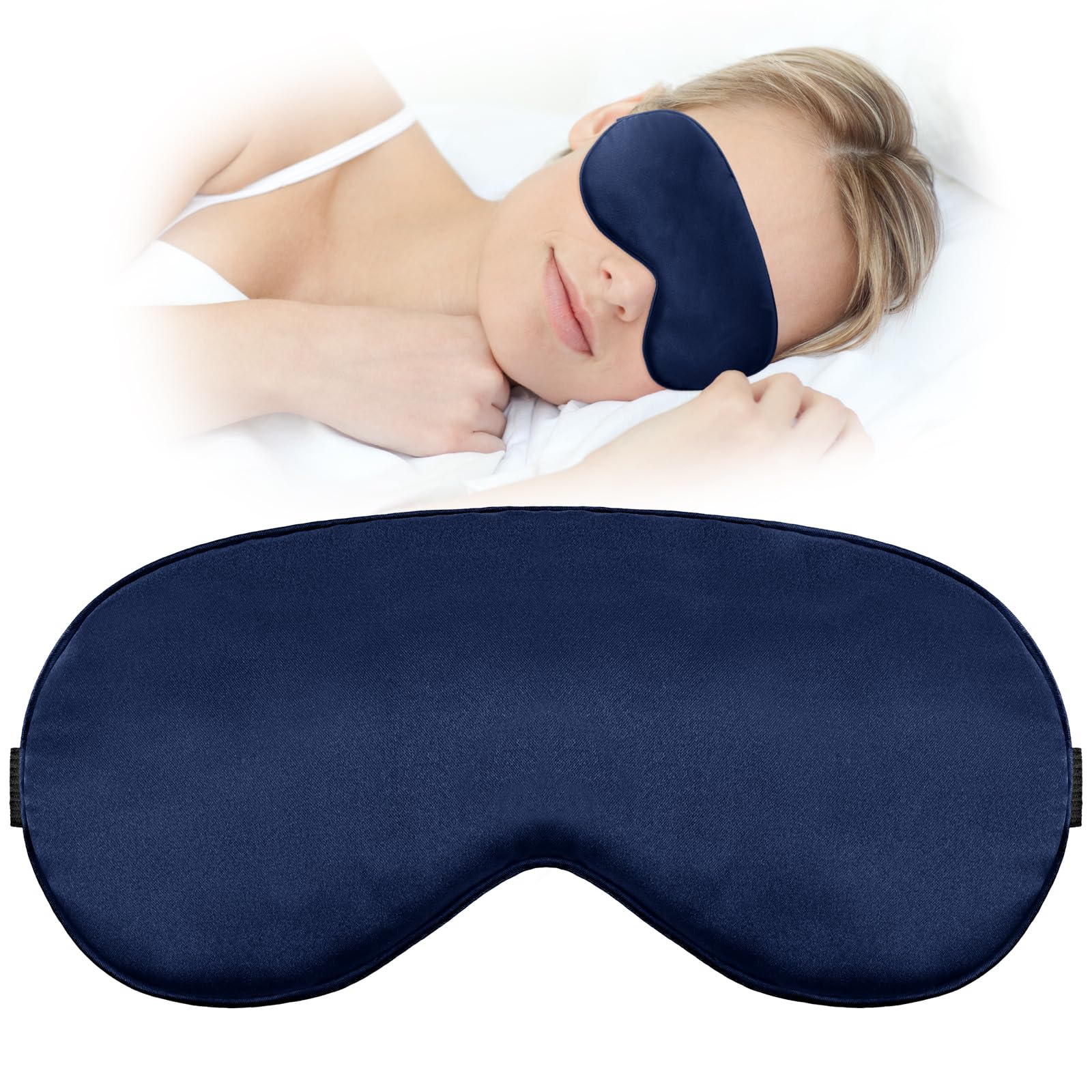 Antifaz para Dormir Antifaz para Dormir Hombres Y Mujeres Antifaz Dormir Bloqueo De Luz Antifaz Dormir Suave Y Transpirable Con Correa Elástica Ajustable para Yoga Viajes Siesta (Azul)