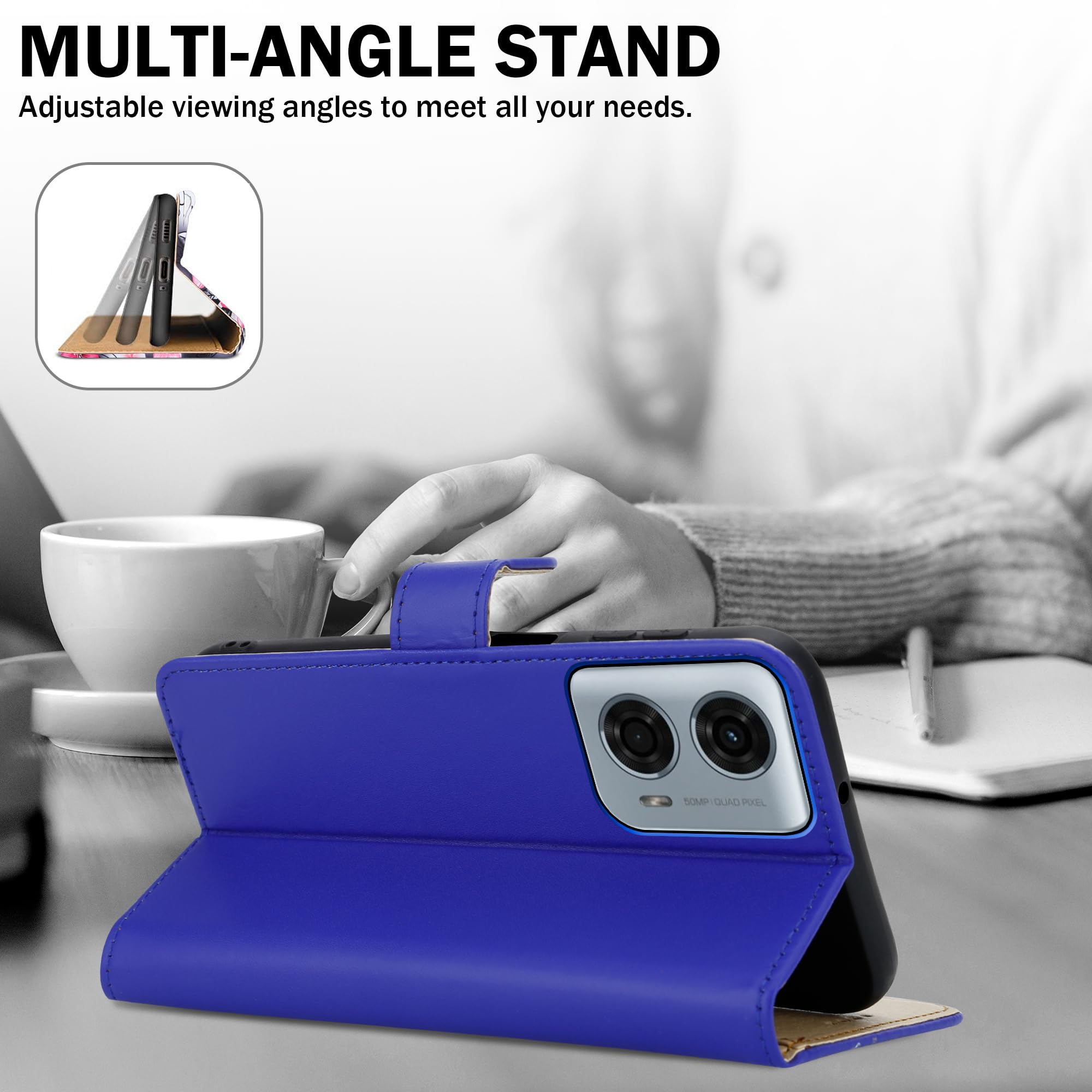 PIXFAB for Motorola Moto G04 / G04s / G24 Case, Leather Wallet Phone Case - Image 3