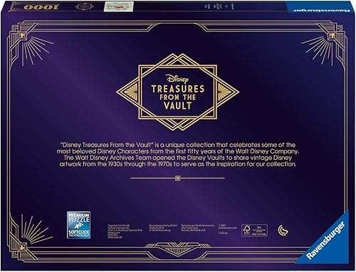 Miniatura 5 de Ravensburger - Rompecabezas de 1000 piezas de Disney Treasures from The Vault - Minnie Mouse & Mickey Mouse. Cada pieza es única. Exclusivo de