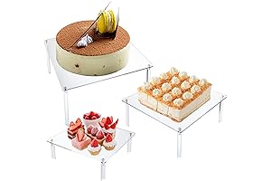 Square Clear Cake Stand 3-Pcs Acrylic Dessert Display Set