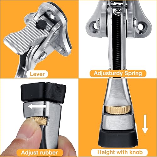 Miniatura 3 de Kenning Tope de puerta resistente de 4 pulgadas, topes de puerta de metal para puerta, protector de pared con punta de goma, fácil de instalar,