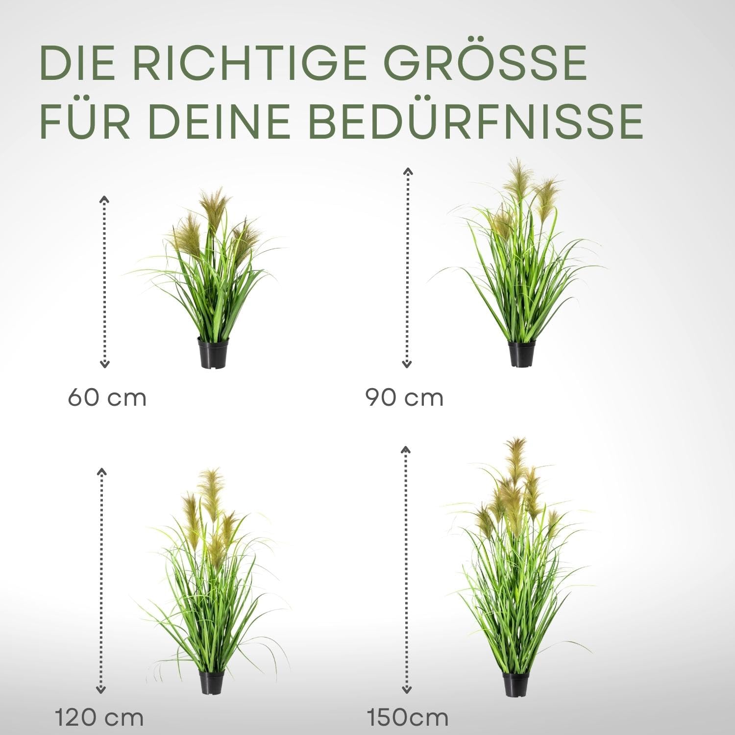 Amazon.de: CREATIV green knstliches Chinaschilf 60cm I Grser knstlich  mit schickem Kunststoff-Topf I stilvolle knstliche Pflanzen wie echt mit  naturgetreuen Blttern I Schilfgras knstlich ideal als Deko