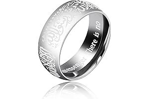 Muslim Men's Arabic Shahada Rings: Gold Stainless Steel