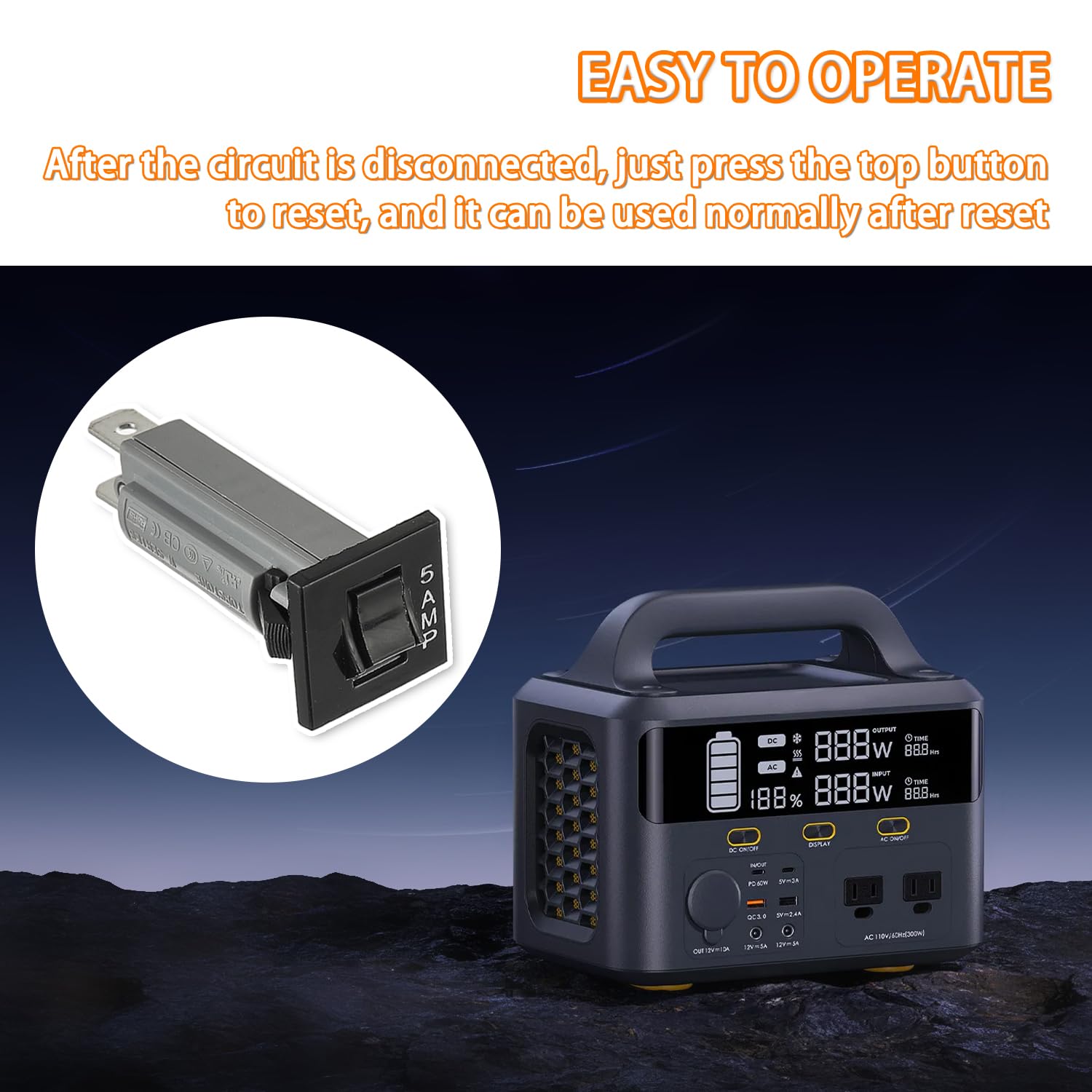 HUAREW Thermal Circuit Breaker Fuse - 5A -6