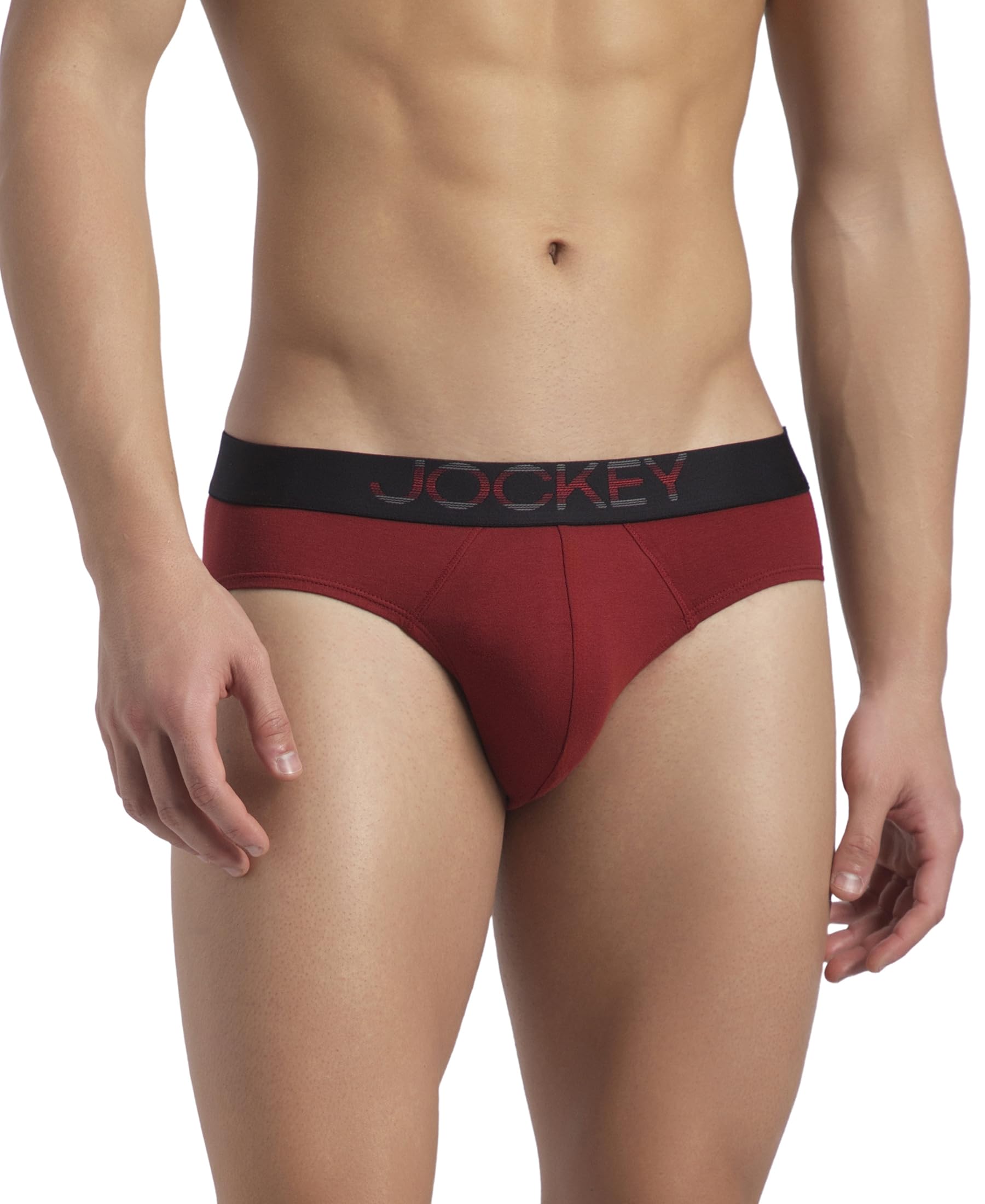 jockey US07 Men's Super Combed Cotton Elastane Stretch Solid Brief with Ultrasoft Waistband_Sundried Tomato_S-picture-13