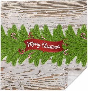 Washable Cloth Napkins Set of 1, Red Fruit Pinesticks Pivot Candy Soft Table Dinner Napkins Cloth, Merry Christmas Reusable Napkin for Party/Home/Wedding/Kitchen