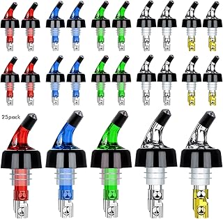 Automatic Measured Bottle Pourer Liquor Bottle Pourer Quick Shot Dispenser 1oz Liquor Pour Spout for Alcohol,Wine,Spirits, Home Bar Kitchen Tools 25 Pack