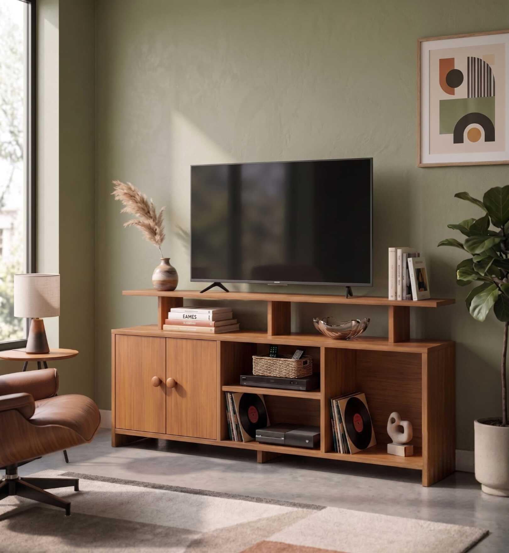 Spyder Craft Marbay Engineered Wood TV Entertainment Unit Stand Setup Box/Tv Cabinet with with Adjustable Shelf, TV Console Table, Media Console Noce Lyon (DIY-Do It by Your Self)-image-33