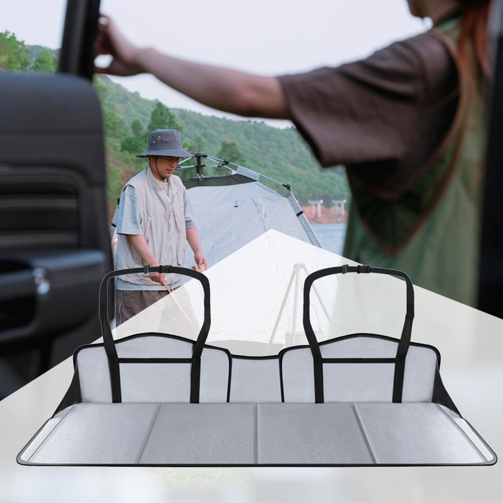 Materasso per Auto Posteriore Materassino Auto Tappetino Riposo Sonno | Estensore Pieghevole Sedile Posteriore Veicolo Auto Per Tenda, Camion, Portellone, Attività Outdoor Per Famiglia