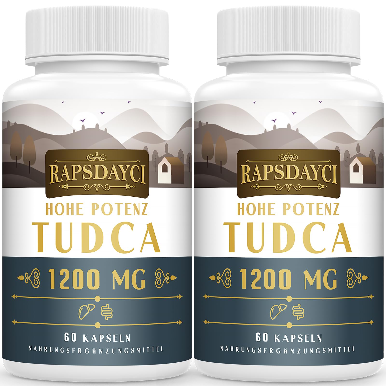 TUDCA à dosage élevé – 1200 mg par portion, 120 gélules | acide tauroursodésoxycholique (sels biliaires), complément alimentaire pour le foie | sans OGM, sans gluten