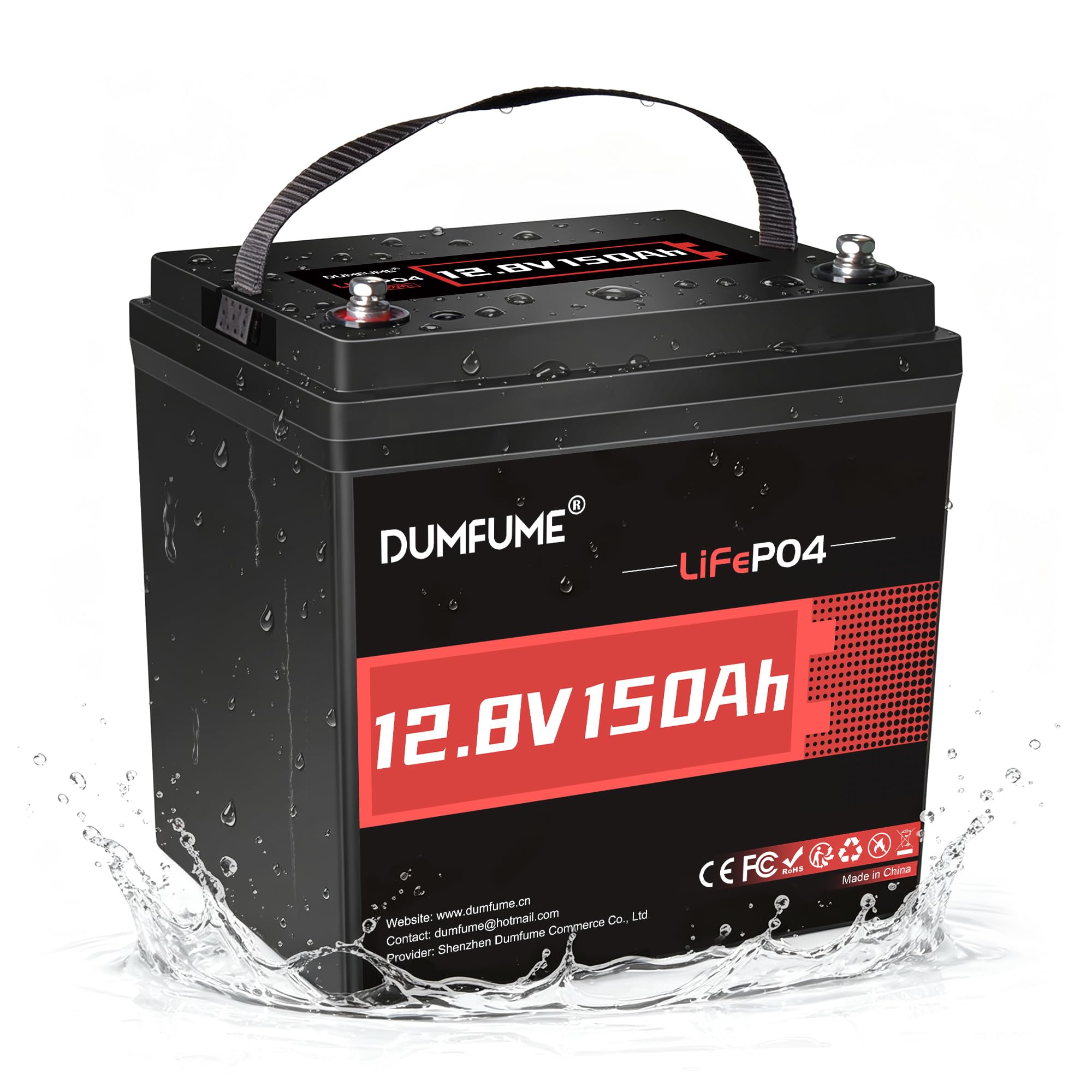 12V 150Ah Mini Lithium LiFePO4 Battery With 100A BMS