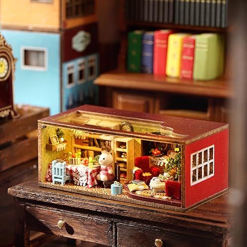 Miniatura 2 de Roroom Kit de casa de muñecas en miniatura y muebles, modelo de casa de muñecas de madera 3D con LED, idea creativa de habitación para regalo de