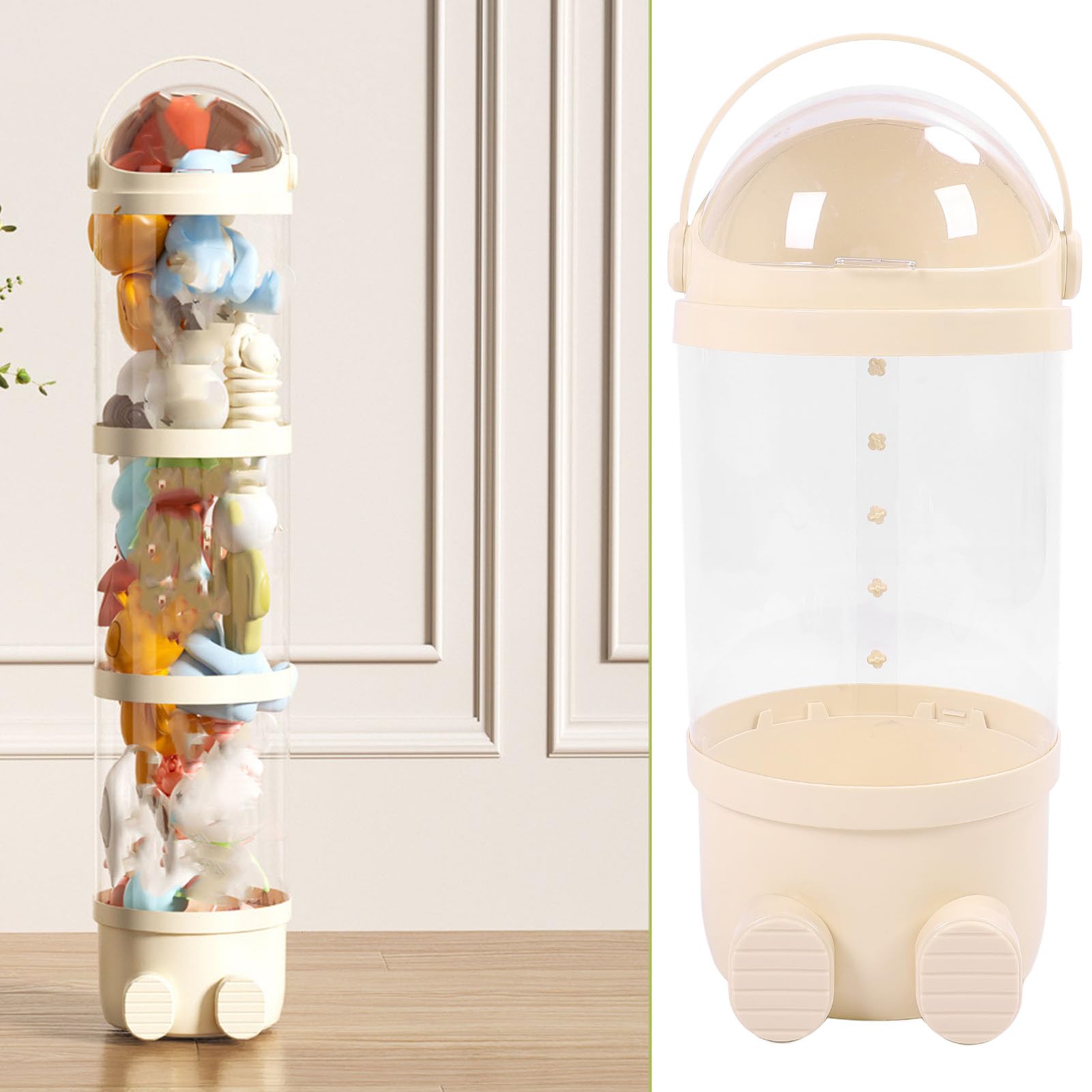 Generic Tubo de Almacenamiento de Animales de Peluche, Adorable Cubo Organizador de Juguetes para Sala de Juegos, Dormitorio, Material Plástico Transparente para Fácil Visibilidad, 32 Piezas, para