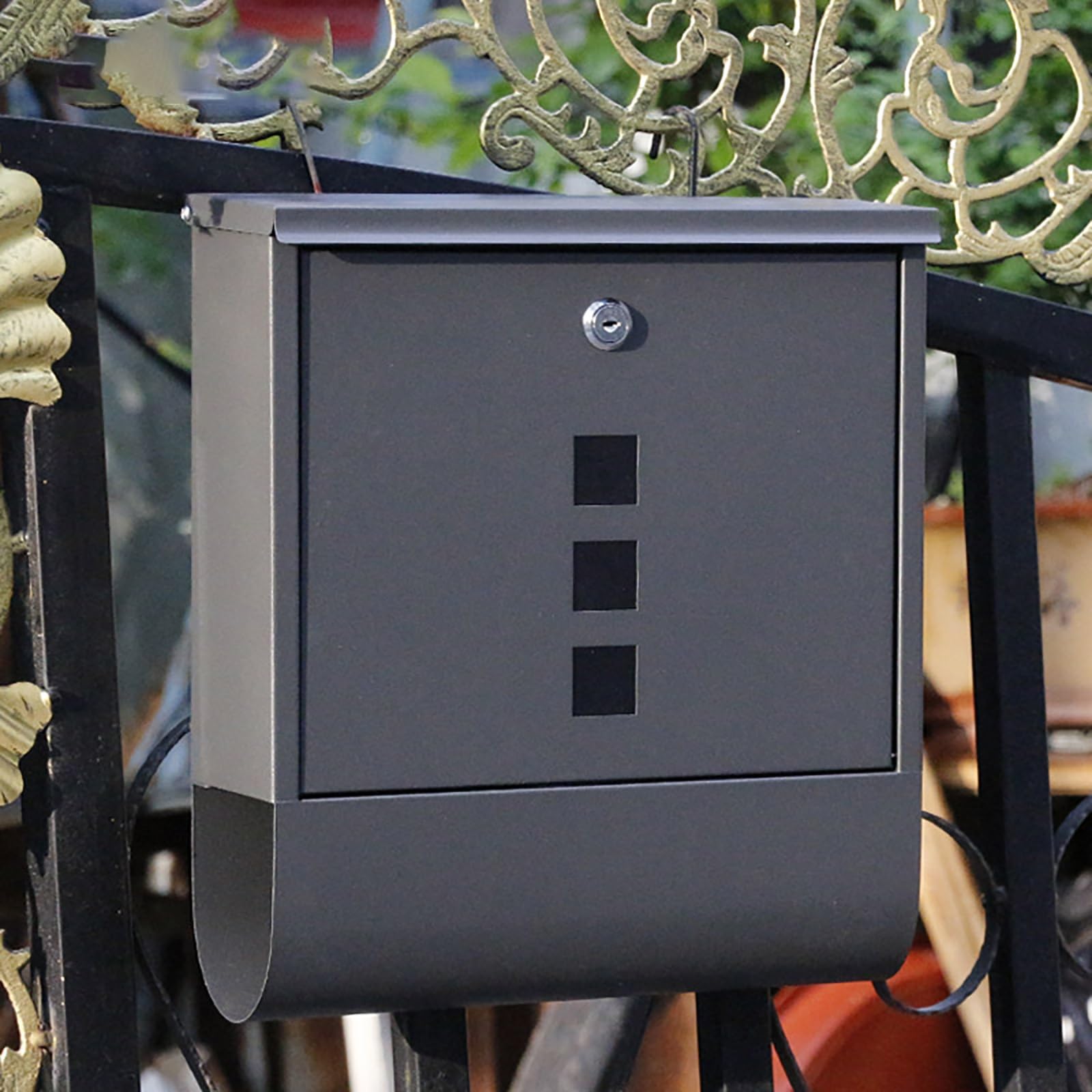Email address, Stainless Steel Mailbox, Letterbox with Newspaper Slot, Weatherproof, Suitable for Outdoor Use