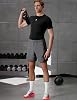 Playeras casuales de compresión Techfit para hombre - Negro 5