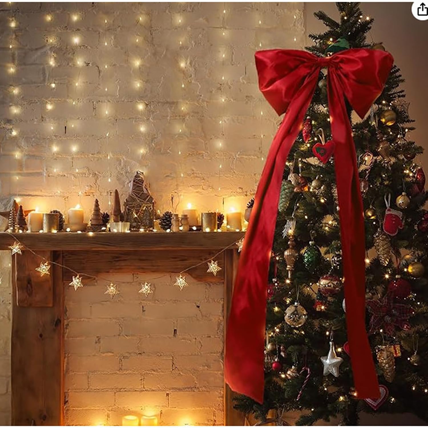 Lazo grande para árbol de Navidad, lazo de satén extra grande con cola larga, enormes lazos de boda, lazos decorativos para árbol de Navidad, 30 x 60 cm, blanco, 4 unidades