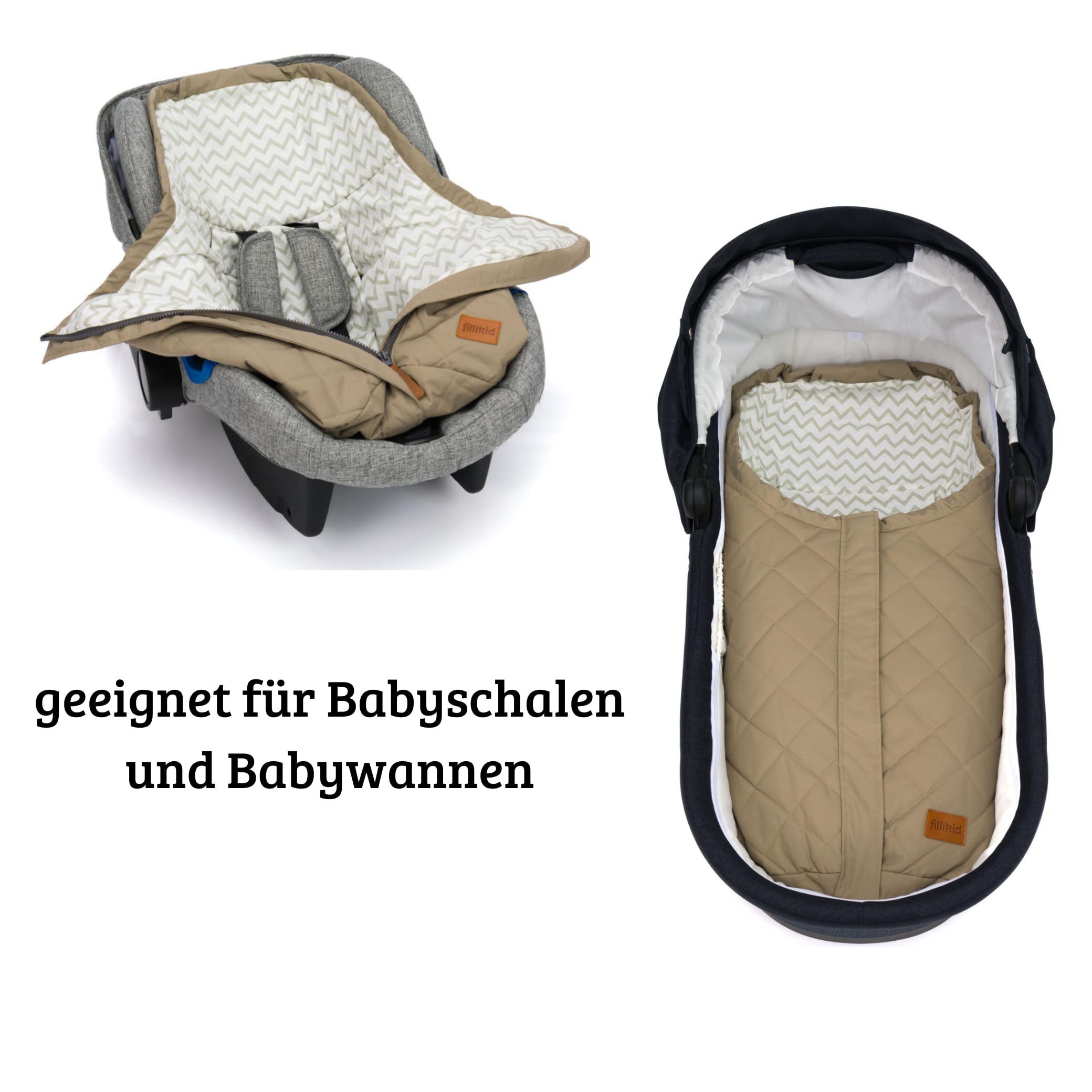 Fillikid Sommerfußsack Light Small Exclusiv 80x40cm Gruppe 0+ für Babyschale Kinderwagenwanne Universal waschbar