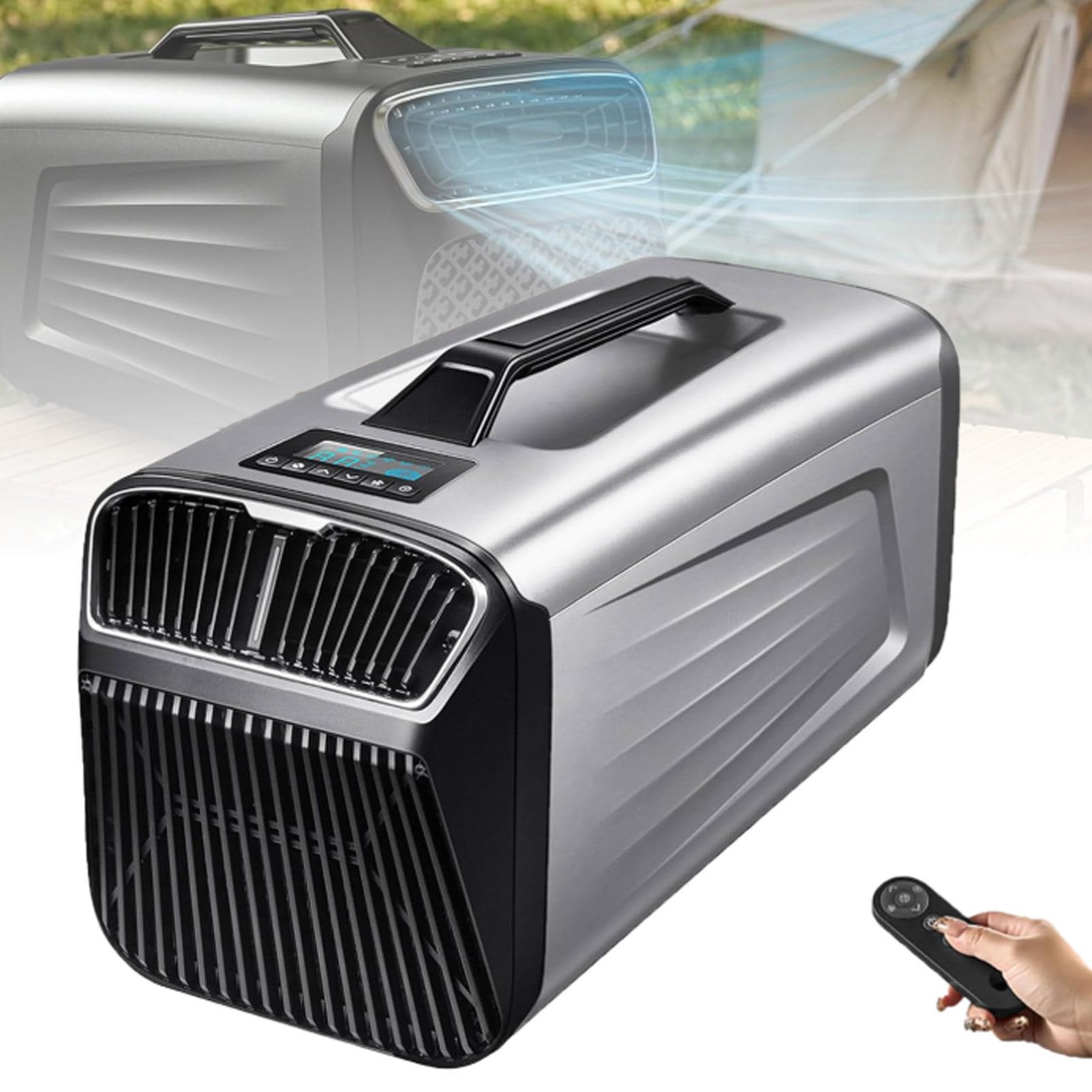Oiyekntd Mobile Tent Air Conditioner, 5200BTU Portable Camping Air Conditioner for Tent Outdoor and Indoor Use, 400W Low Power for RV, Truck, Van and Car Cooling 12V220V