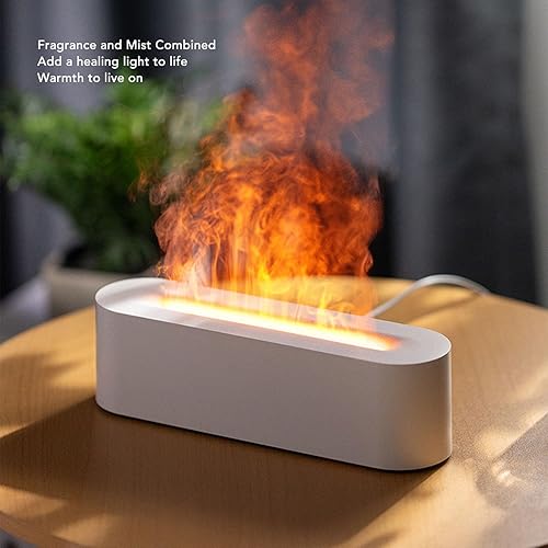 Miniatura 4 de Flame Diffuser Air Humidifier, Portable USB USB - Powered Flame Effect Humidifier 7 Colors, Black - Colorful Flame Effect, Dual Humidifying and