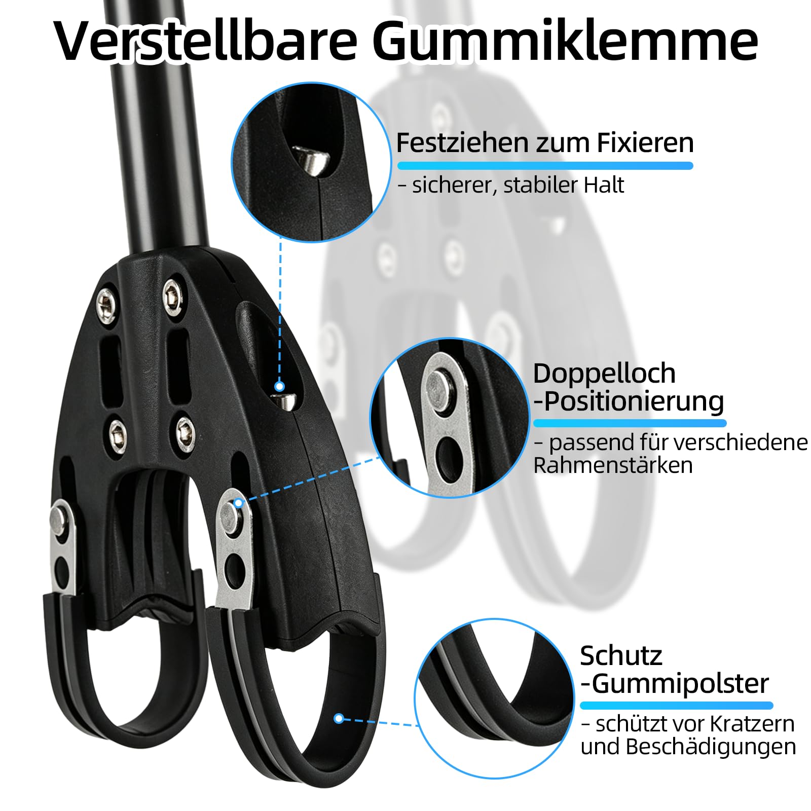 Mountainbike Gepäckträger 50kg Belastbar, Fahrrad Gepäckträger Hinten 32-42cm für 20-29 Zoll Fahrräder, Aluminium Verstellbarer Gepäckträger mit Schutzpolstern für MTB E-Bike