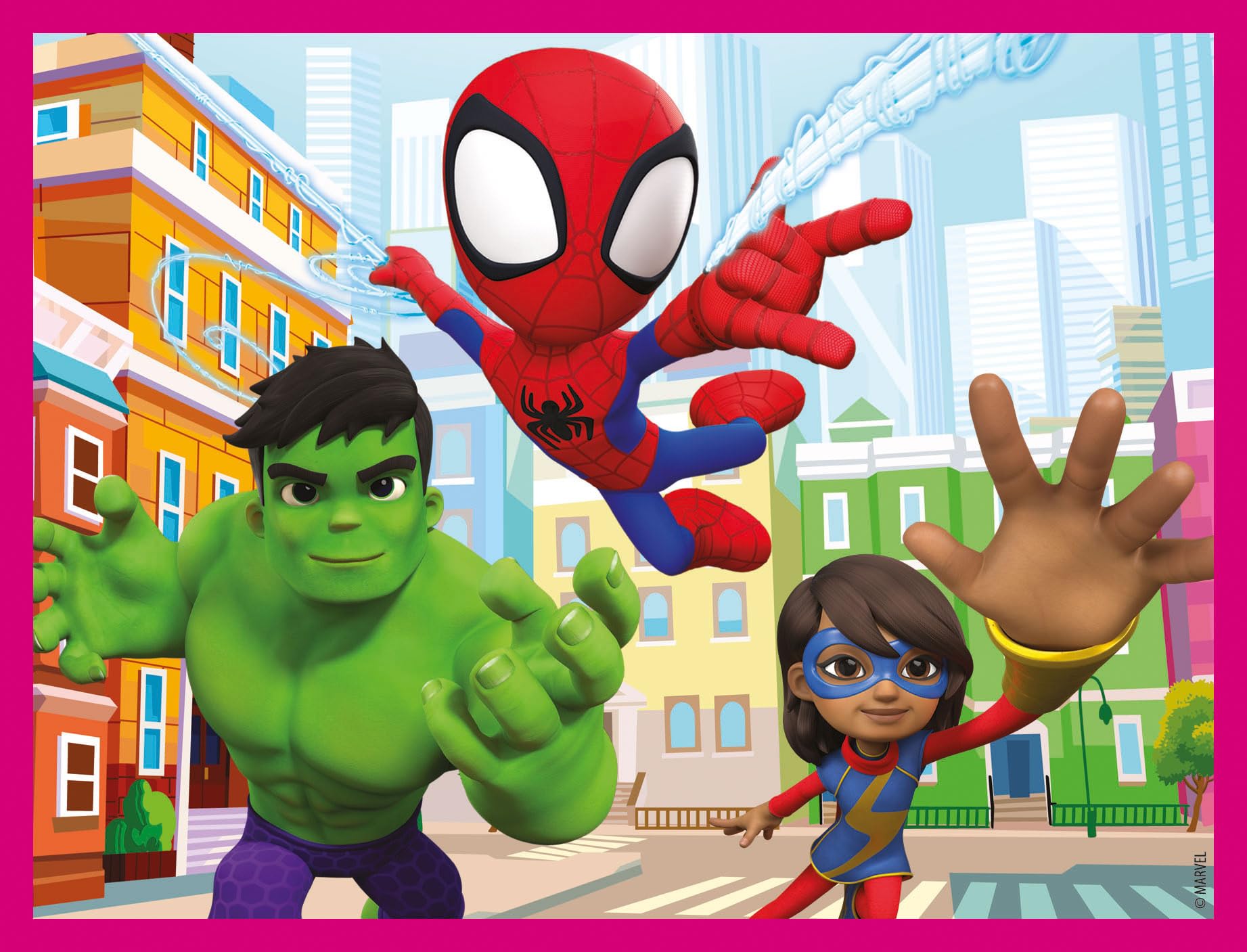Clementoni Puzzle - Marvel Spidey and His Amazing Friends Un Paquete De 12 Cubos para Armar 6 Imágenes Distintas, Puzzle Infantil 3-5 Años De 12 Piezas, 41198