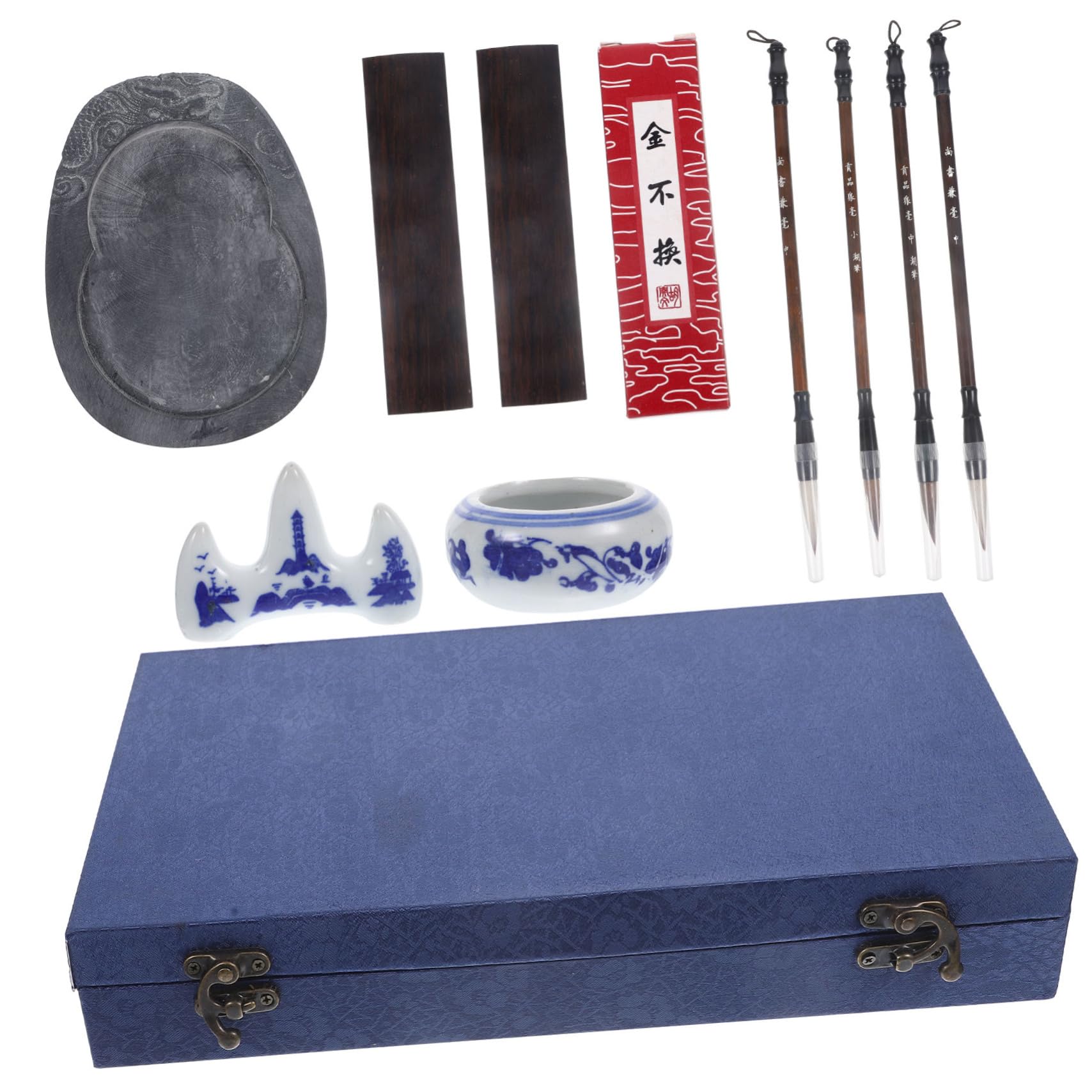 Angoily Set Pennello per Calligrafia per Studenti, Portatile in Legno