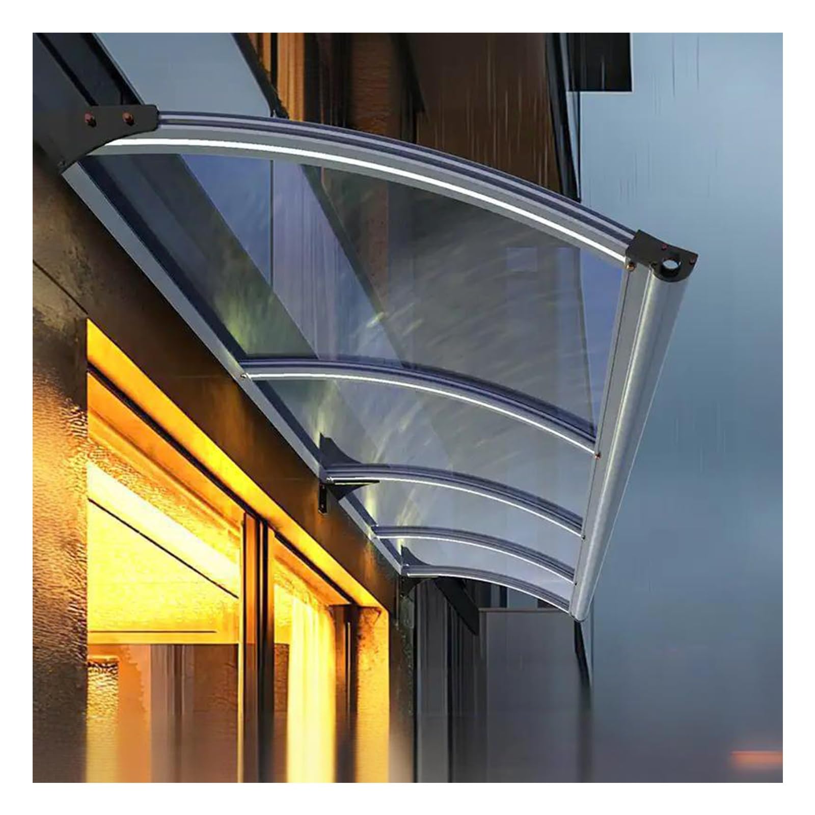 LWJSOCP Door Canopy for Entrance Outdoor Overhang Shelter Polycarbonate Garden Canopy Weather-Resistant Front Door Aw (45x130cm/17.7x51in)
