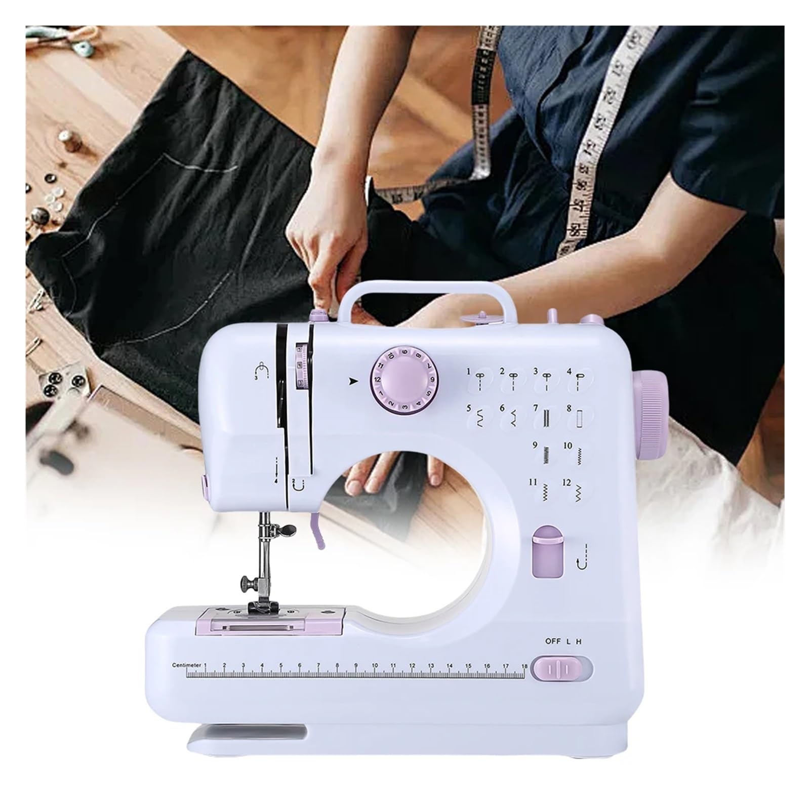 Maszyna Do Szycia Crafting Mending Machine Double Speeds Travel Sewing Machines 12 Wbudowanych Ściegów Zestaw Z Pedałem Nożnym Dla Początkujących Proste I Szybkie Szycie