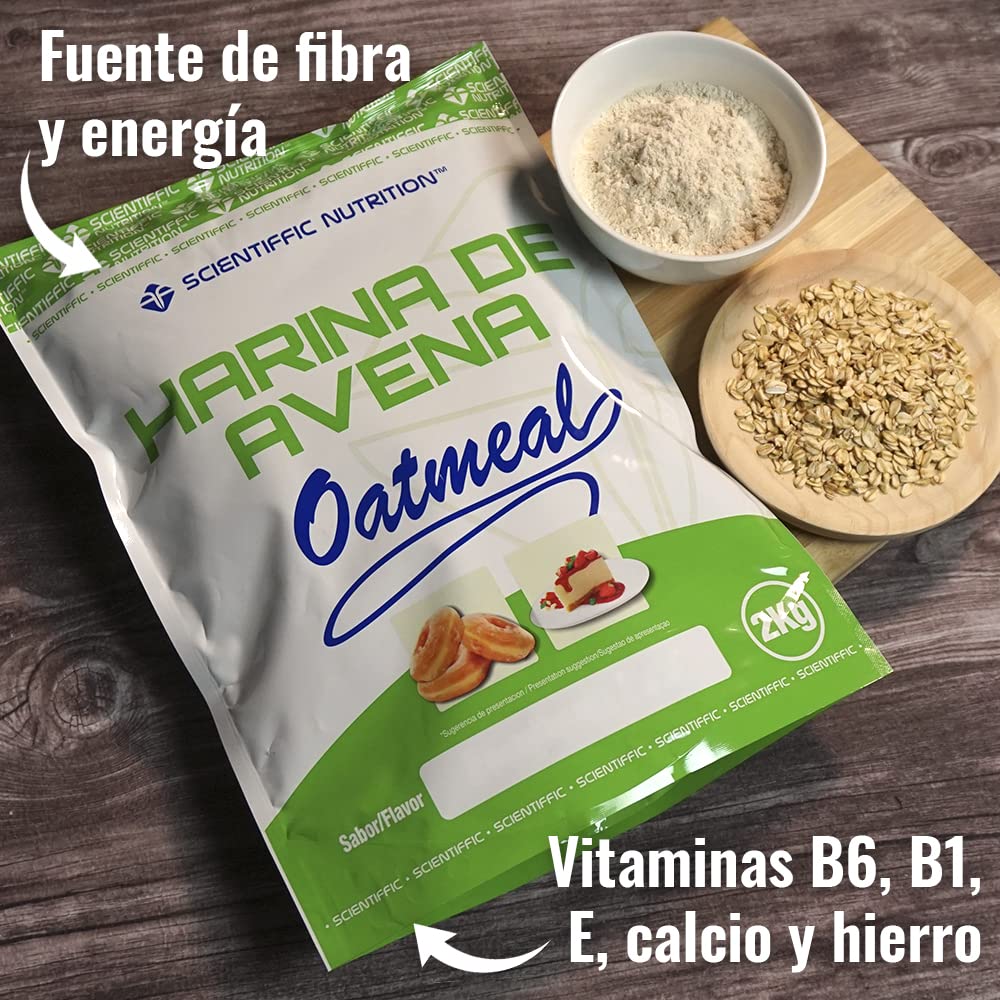 Scientiffic Nutrition - Harina de avena, Fuente de Proteínas, Baja en Azúcares, 100% Natural, Contribuye al Desarrollo de la Masa Muscular, Sabor Donut - 2 Kg — view 3