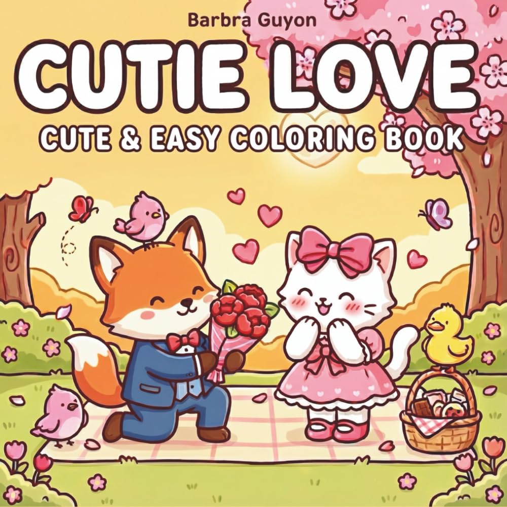 Cutie Love: Cute & Easy Coloring Book: Featuring Adorable Animal Couples, Sweet Romantic Scenes, and Simple Designs for Kids, Teens, and Adults to Relax and Celebrate Love