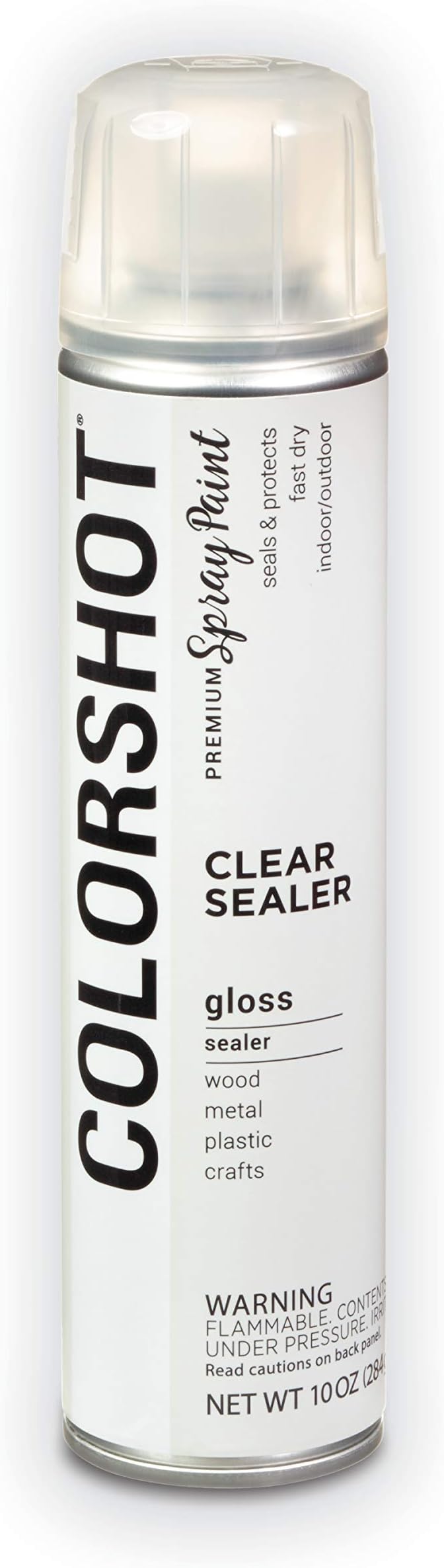 COLORSHOT Gloss Sealer Spray Paint, Clear Gloss, 10 oz