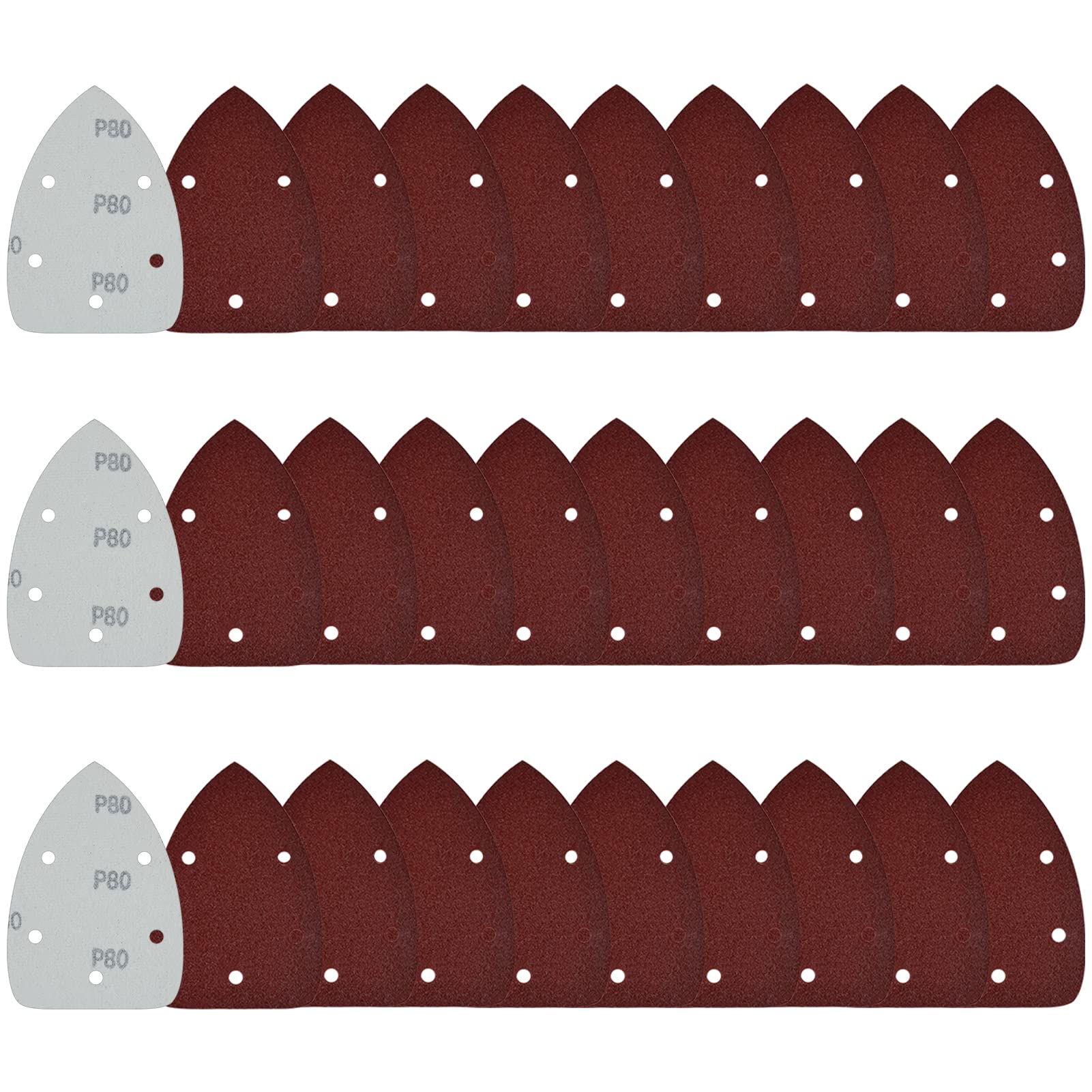 40 Mouse Sanding Sheets For Black And Decker Detail Palm Sander All Grades 40 Mixed Grit Pack 40 60 80 120 Grits 12 Holes - View #2