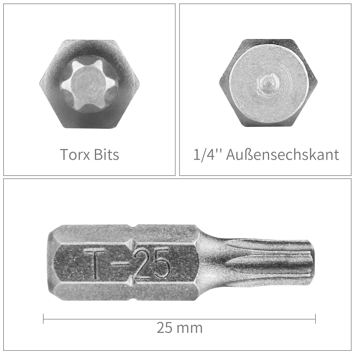 T25 Torx Bits For Impact Driver 10PCS 6/150mm T25 Torx Head Screwdriver ...