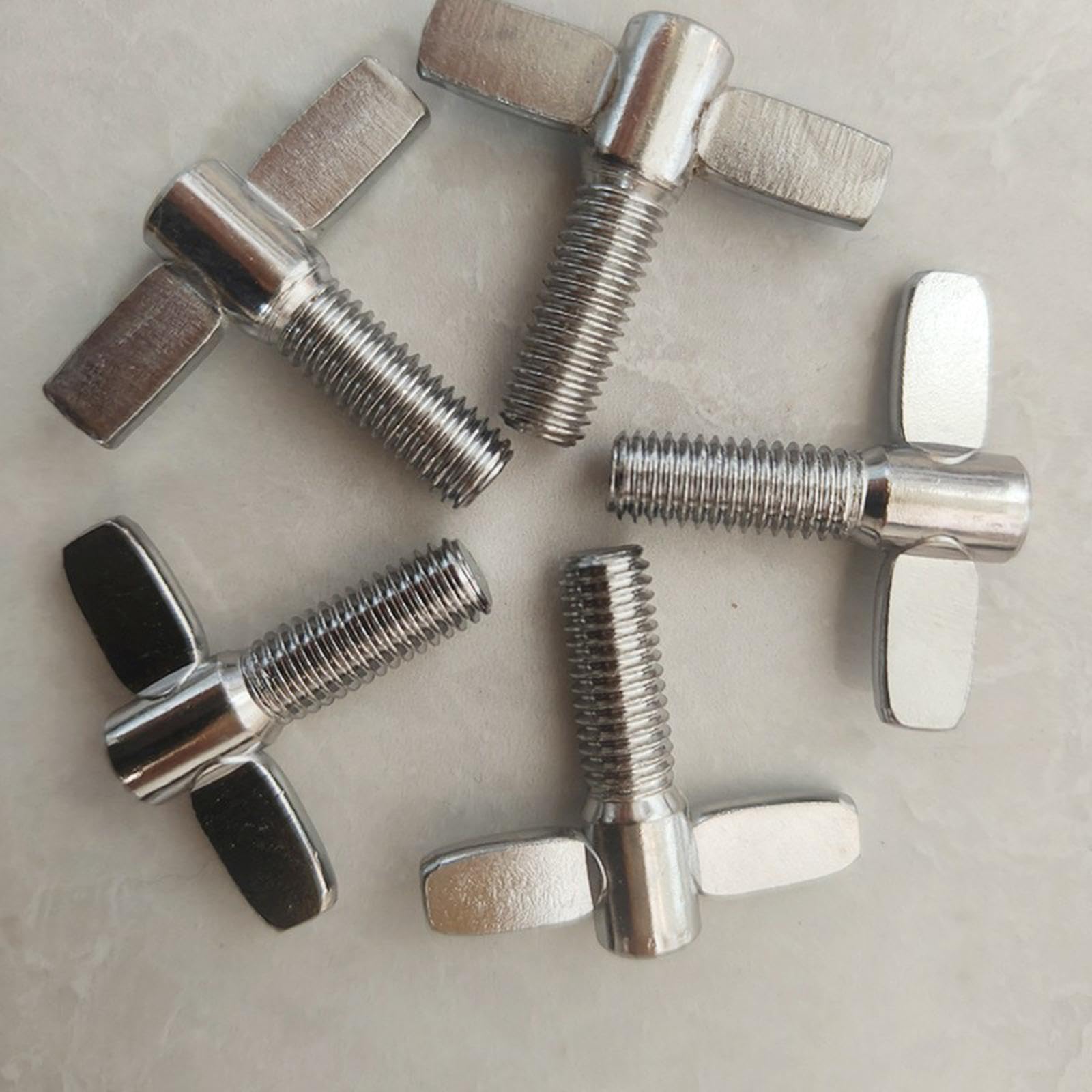 5 Stück Flügelmutter M8 Für Beckenständer – 8 Mm, Silber, Ersatzteil Für Schlagzeug & Percussion