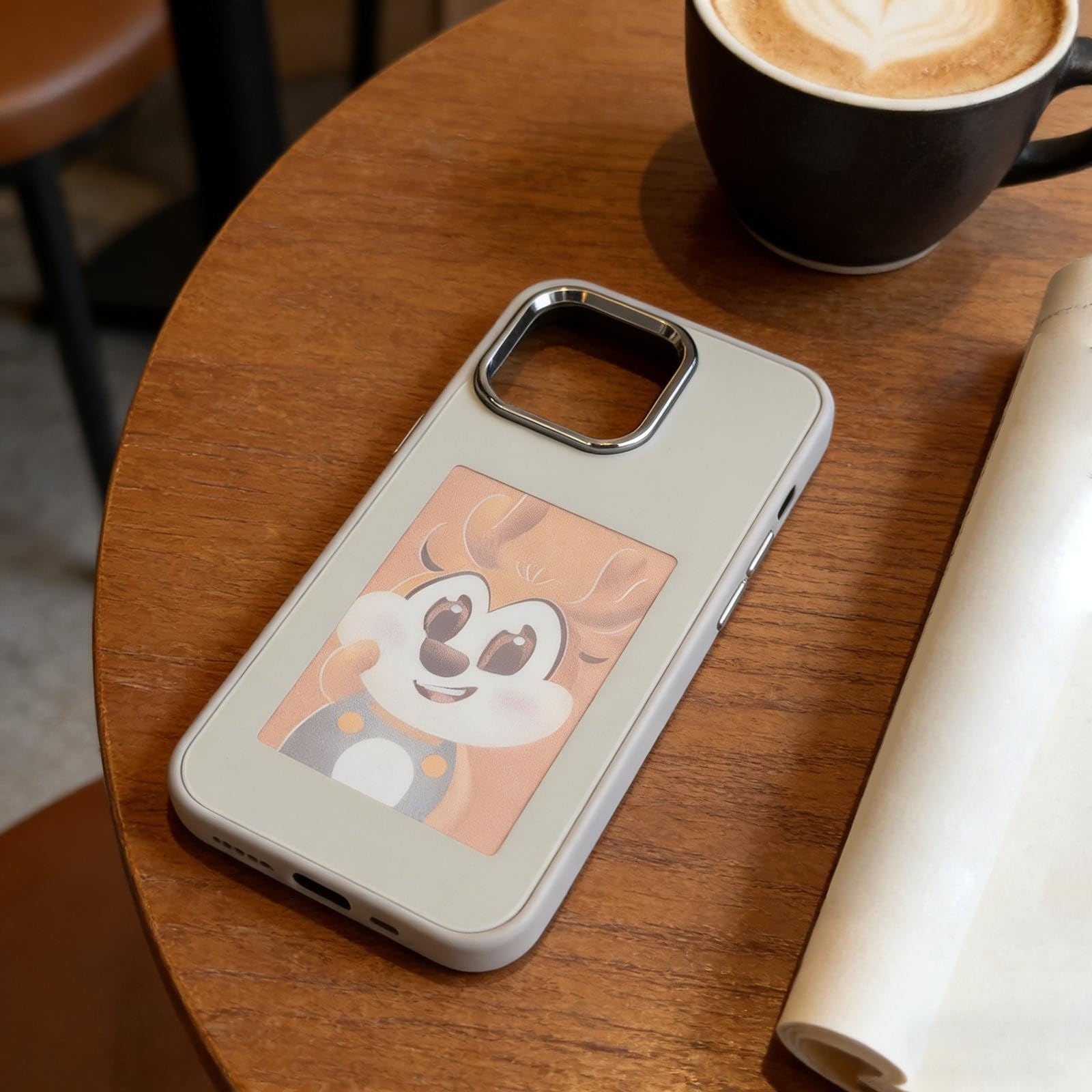 FUBESK Custodia per telefono NFC fai-da-te per iPhone 17 Pro Max | Shell con App, copertura ibrida sottile del PC TPU di vetro, tecnologia di mirroring dello schermo senza fili