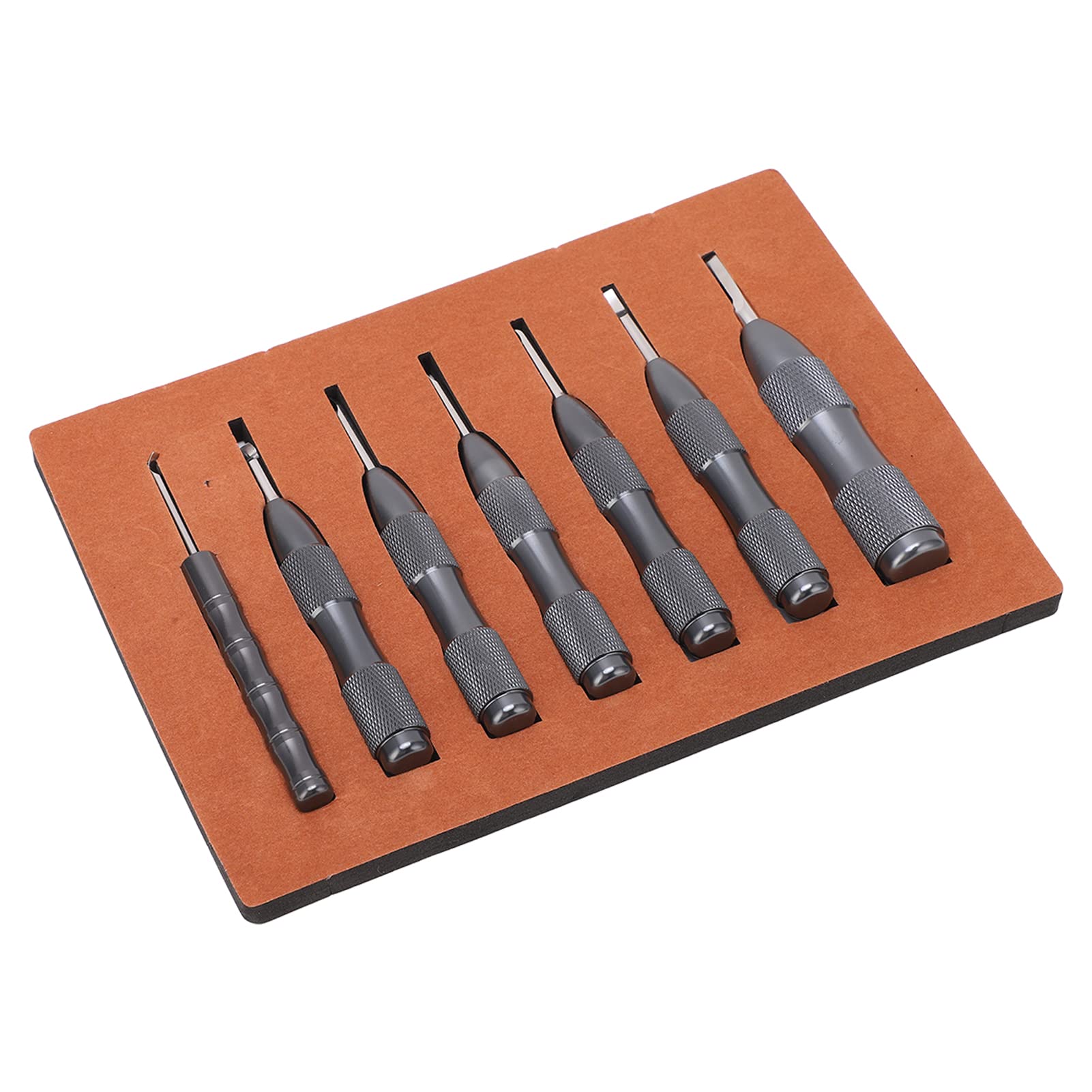 7 piezas de herramientas para abrir la tapa trasera de relojes, juego de herramientas de aleación de aluminio para abrir carcasas de relojes, removedor de tapas traseras con mango (Gris)