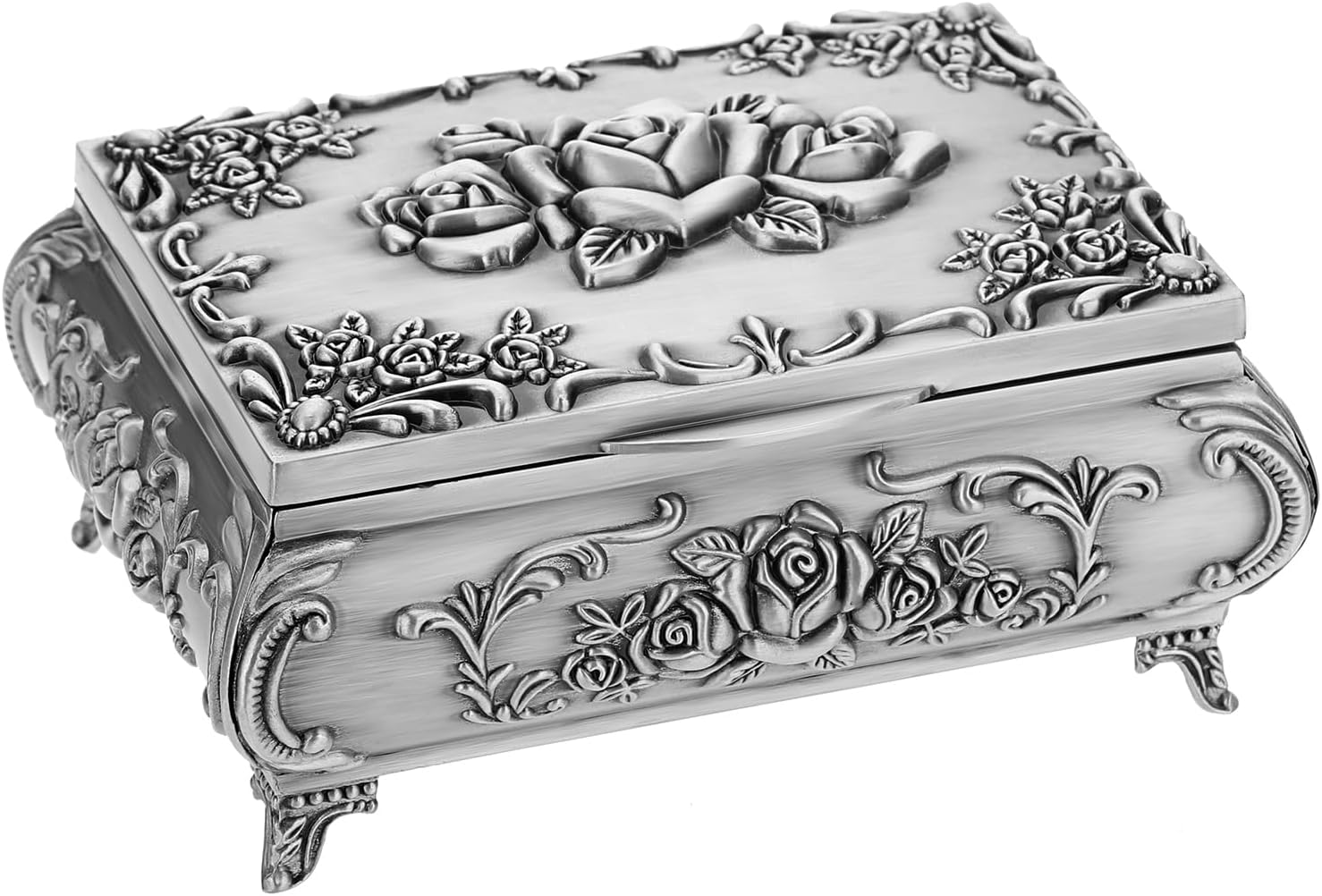 IGNPION Metal Decorative Music Box Rose Elegant Musical Jewellery Box Trinket Storage Box Music Jewelry Keepsake Ornate Display Case Birthday, Wedding, Mothers Days Gifts (Tune:You Are My Sunshine)