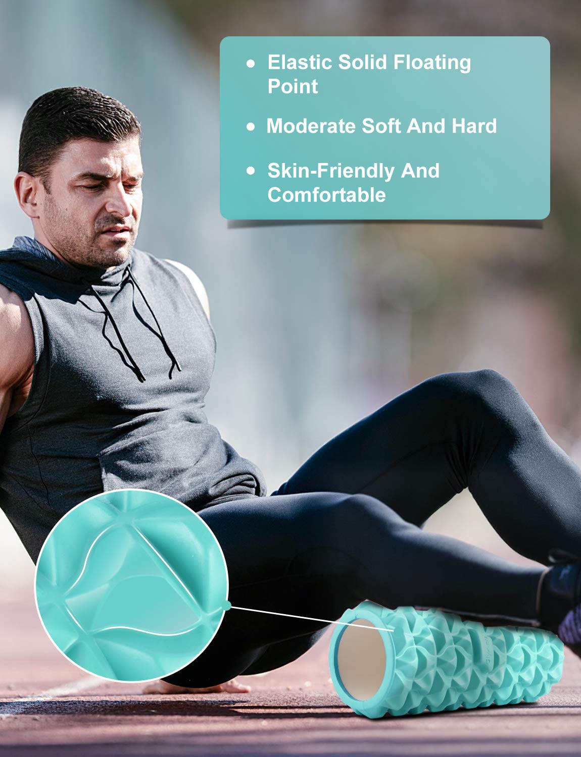 Glymnis Foam Roller Kit 4 in 1, Includono 1 x Rullo Massaggio Muscolare 1 x Bastone Massaggio e 2 x Pallina Massaggio per Recupero Muscolare dei Tessuti Profondi, Rilascio Miofasciale, Yoga