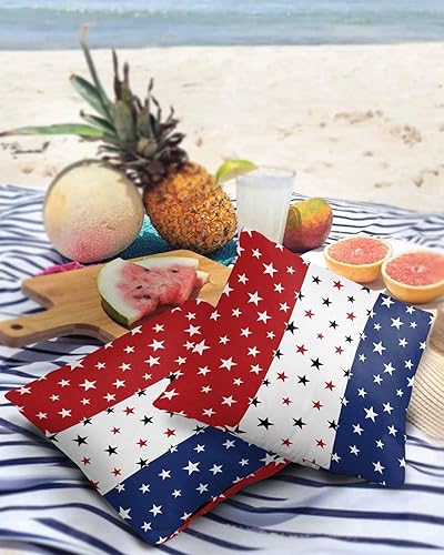 Miniatura 3 de Fundas de almohada impermeables para exteriores, Día de la Independencia, fundas de cojín decorativas, estrellas de Estados Unidos en azul, rojo y