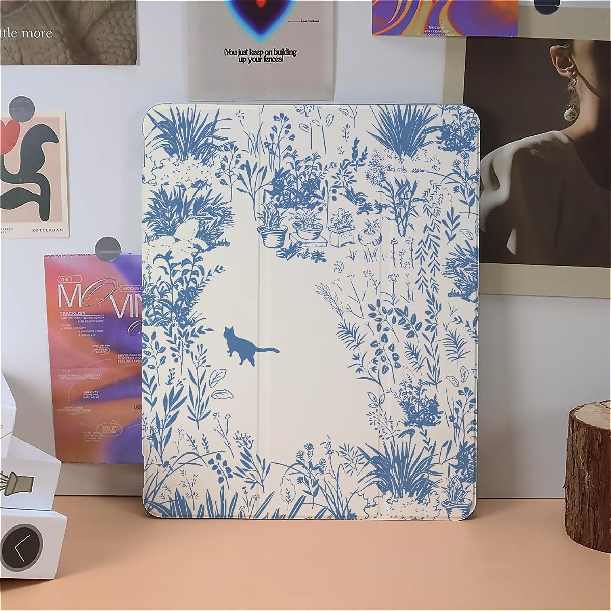 Kittens in The Garden Case Compatible with iPad 9th 8th 7th Generation 10.9 Inch 2021/2019/2018,Funny Cover with Trifold Stand + Pencil Holder for Boys Girls,iPad Pro 13inch 2024