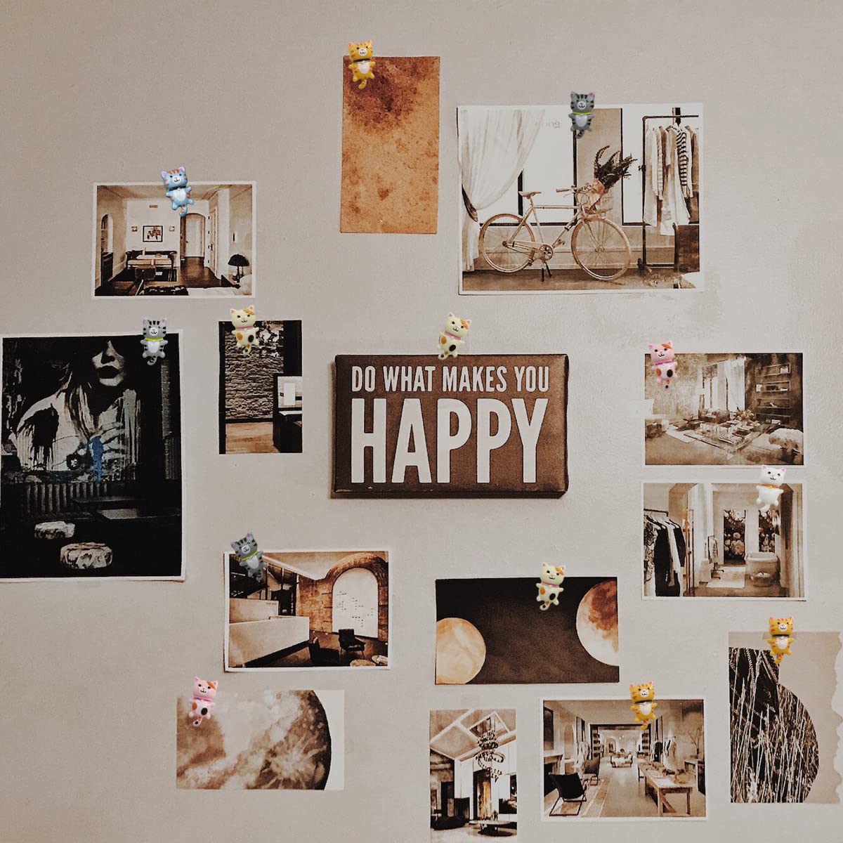 Set Di 30 Puntine Da Disegno Decorative A Forma Di Gatto: Colorate, In Resina, Per Bacheche E Decorazioni